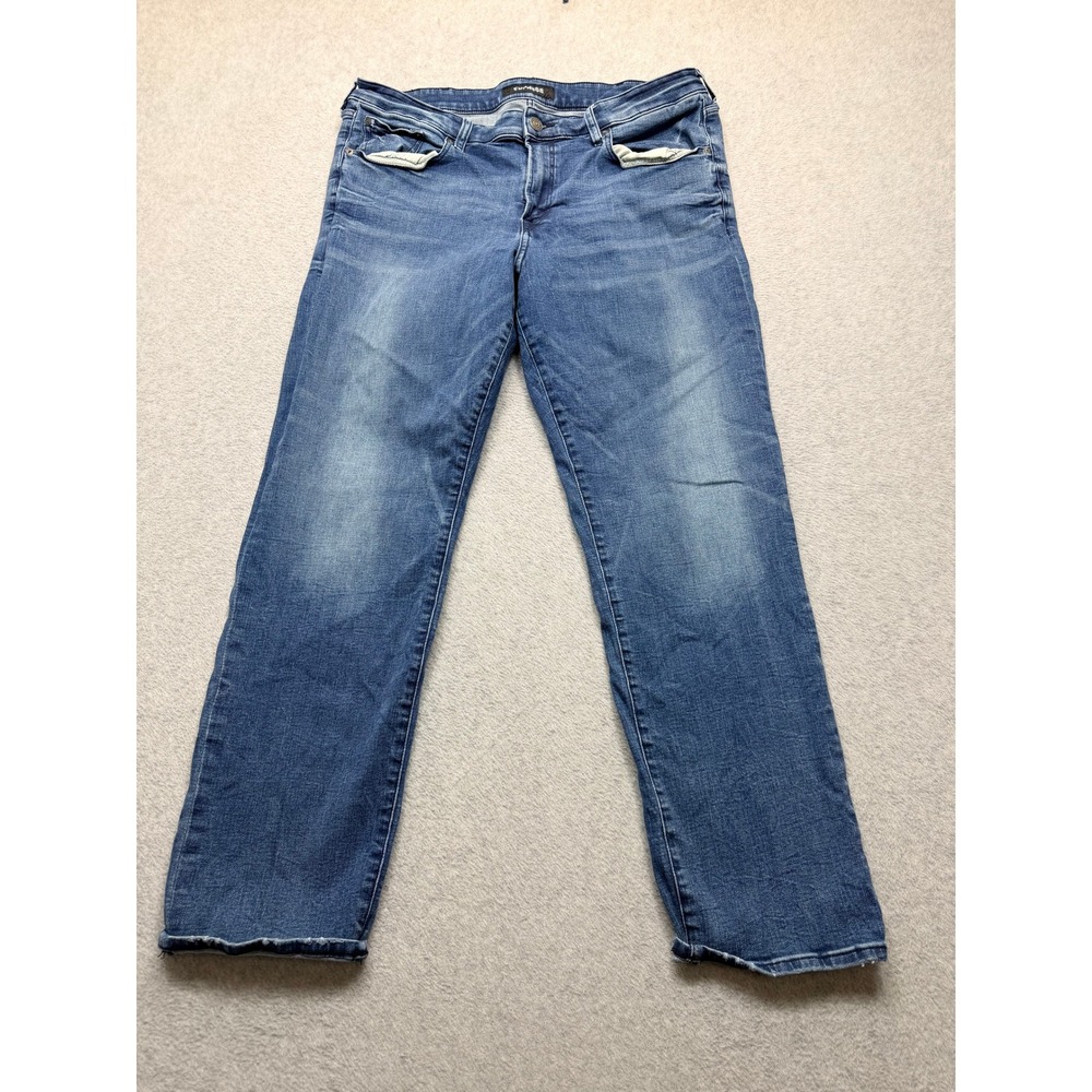 Express Mens Blue Straight Leg Denim Jeans Medium Wash Size 38x30
